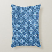 青色エレガント幾何学模様 アクセントクッション (正面(垂直))
