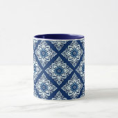 青色エレガント幾何学模様 マグカップ (中央)