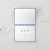 青色エレガント手描きフローラ結婚ズ サンキューカード (内部)