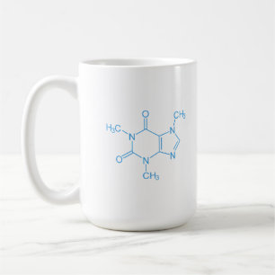 青色カフェイン分子 コーヒーマグカップ