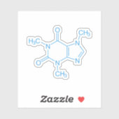 青色カフェイン分子 シール (シート)