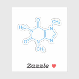 青色カフェイン分子 シール