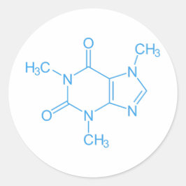 青色カフェイン分子 ラウンドシール