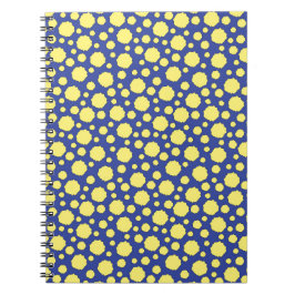 青色カラフルの幾何黄色の円 ノートブック