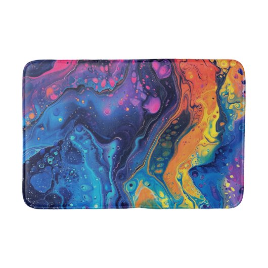 青色カラフルアクリルかわいらし系注水液 バスマット (正面)