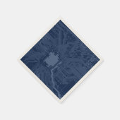 青色ギークマザーボード回路パターン スタンダードカクテルナプキン (角)