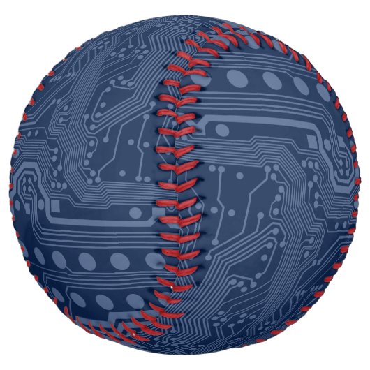 青色ギークマザーボード回路パターン ソフトボール (アングル)