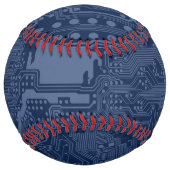 青色ギークマザーボード回路パターン ソフトボール (正面)