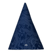 青色ギークマザーボード回路パターン パーティーハット (右)