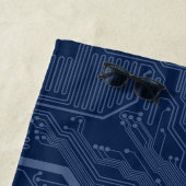 青色ギークマザーボード回路パターン ビーチタオル (インサイチュ)