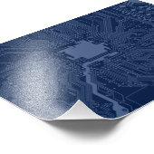 青色ギークマザーボード回路パターン フォトプリント            (角)