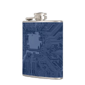 青色ギークマザーボード回路パターン フラスク (左)