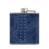 青色ギークマザーボード回路パターン フラスク (裏面)