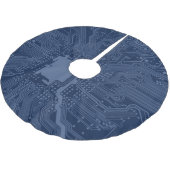 青色ギークマザーボード回路パターン ブラッシュドポリエステルツリースカート (アングル)