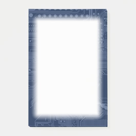 青色ギークマザーボード回路パターン ポストイット (正面)