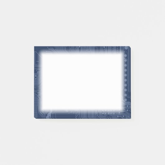 青色ギークマザーボード回路パターン ポストイット (正面)