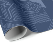 青色ギークマザーボード回路パターン ラッピングペーパー (ロールコーナー)