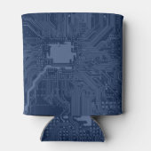 青色ギークマザーボード回路パターン 缶クーラー (裏面)