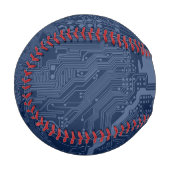 青色ギークマザーボード回路パターン 野球ボール (正面左)