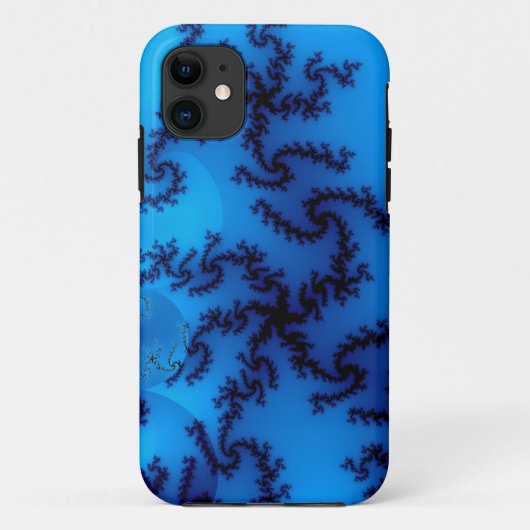青色クモのフラクタル Case-Mate iPhoneケース (裏面)