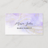 青色グリッター金ゴールド水彩名刺 名刺 (正面)