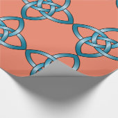 青色ケルト結び目模様包装紙 ラッピングペーパー (角)