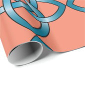 青色ケルト結び目模様包装紙 ラッピングペーパー (ロールコーナー)