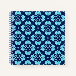 青色スタイリッシュ幾何学模様 ノートブック
