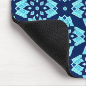 青色スタイリッシュ幾何学模様 マウスパッド (コーナー)