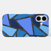 青色ステンドグラスパターン Case-Mate iPhoneケース (裏面 (横))