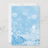 青色スパークル《写真》ぼけ味気泡プリント結婚式招待状 招待状 (裏面)