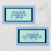 青色ターコイズ単語 名刺 (正面/裏面)