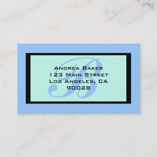 青色ターコイズ単語 名刺 (正面)