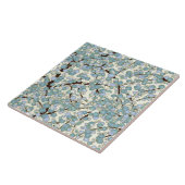 青色ティール（緑がかった色）桜素晴らしヴィンテージ日本のフローラ タイル (側面)