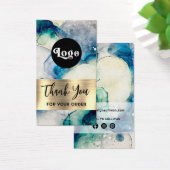 青色ティール（緑がかった色）水色金ゴールドフォイルパッケージインサート (デスク)