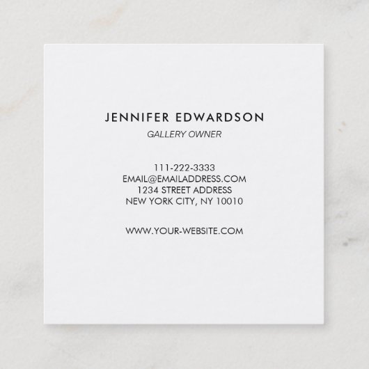 青色ティール（緑がかった色）水色（ばちゃばちゃ）跳ねるスプラッシュ金ゴールド エレガント スクエア名刺 (裏面)