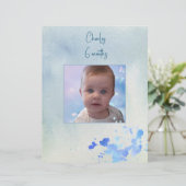 青色テーマ写真枠用スクラップブック紙シート (スタンド正面)