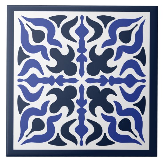 青色デザインモロッコモザイクパターンセラミックタイル タイル (正面)