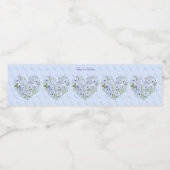 青色ハートフローラウォーターボトルラベル ペットボトルラベル (シングルラベル)