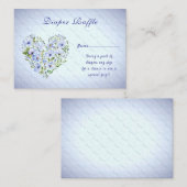 青色ハートフローラベビーシャワーエンクロージャ エンクロージャーカード (正面/裏面)