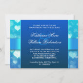 青色ハート婚約パーティ招待状 招待状 (裏面)
