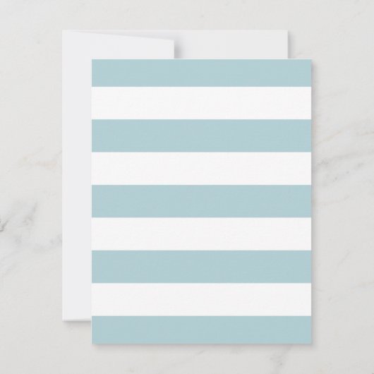 青色ハート赤ちゃんシャワー推測用ゲームカード 招待状 (裏面)