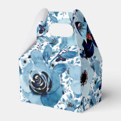 青色バラフローラ花柄春の結婚式 フェイバーボックス (裏面サイド)