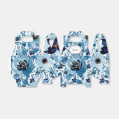 青色バラフローラ花柄春の結婚式 フェイバーボックス (折り畳みなし)