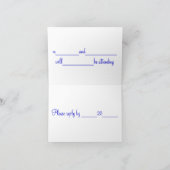 青色バラRSVPカード 招待状 (内部)