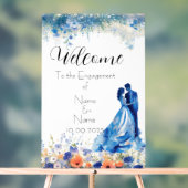 青色フローラアクリル婚約標識 アクリルサイン (ニュートラル)