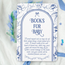 青色フローラオーナメントヴィンテージ図書ベビー エンクロージャーカード