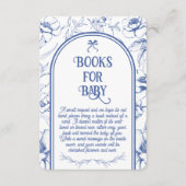 青色フローラオーナメントヴィンテージ図書ベビー エンクロージャーカード (正面)