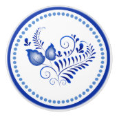 青色フローラスカンジナビアフォークセラミックノブ セラミックノブ (正面)