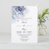青色フローラスペインの水結婚 招待状 (スタンド正面)